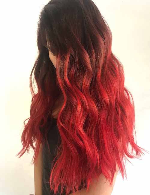 Red chilli rendezvous is among the best styling ideas for your red ombre hair