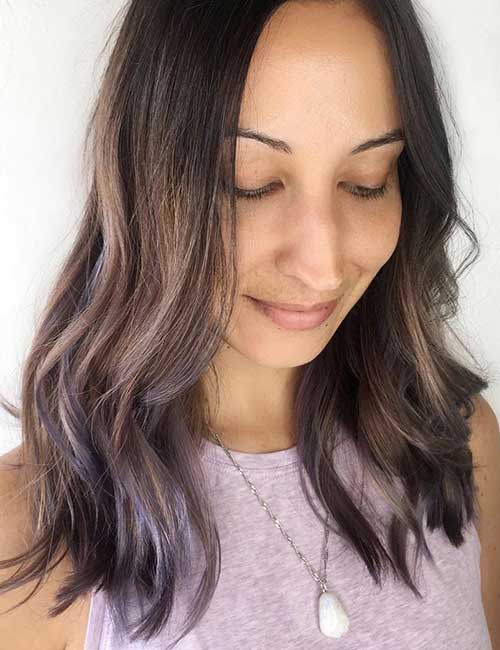 Smokey lavender ombre hair color