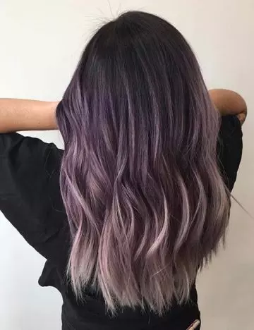 Dusty lavender in purple ombre hairstyles
