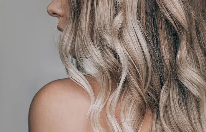 Freshly colored ash blonde highlight