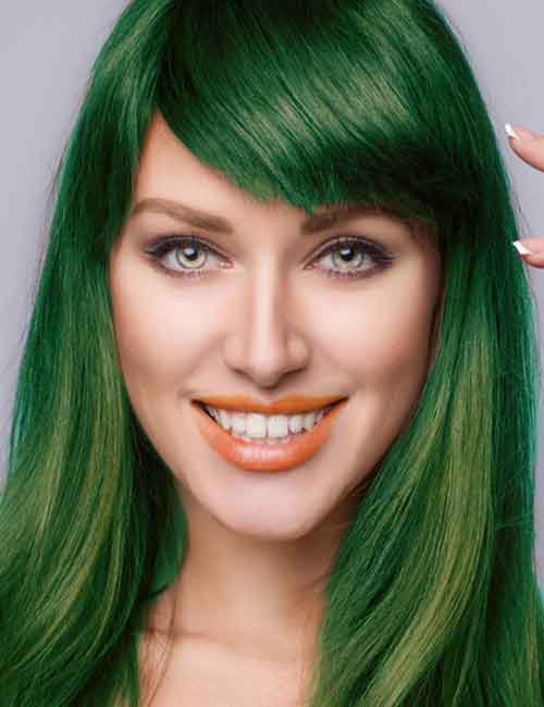 Green with envy balayage for straight hair