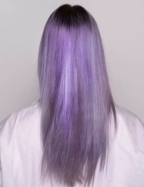 Lilac love balayage style for straight hair