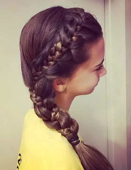 Combo side French braid