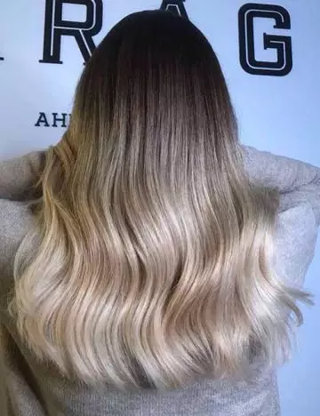 Dark brown to blonde ombre hair color