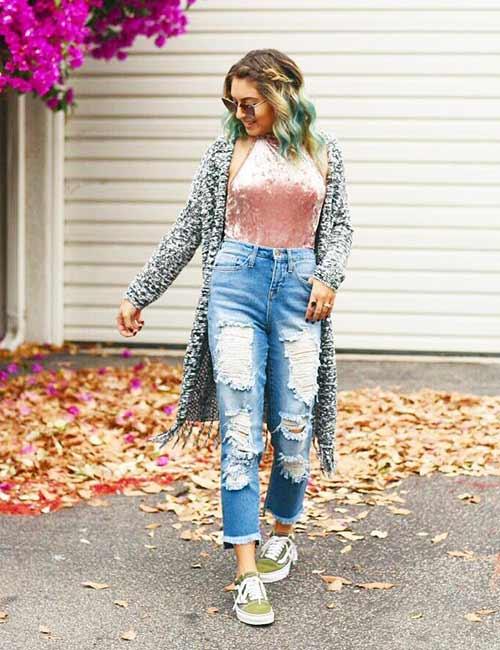 plus size high waisted jeans outfit