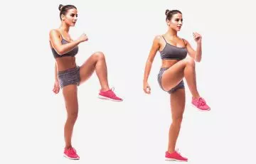 High knees HIIT exercise for fat loss