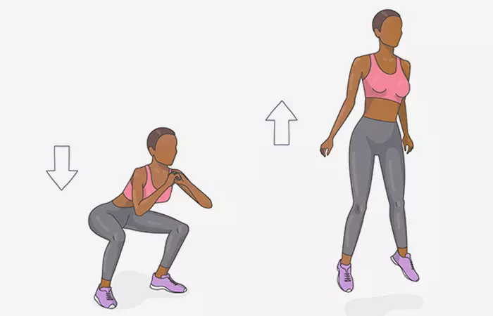 Jump squats HIIT exercise for fat loss