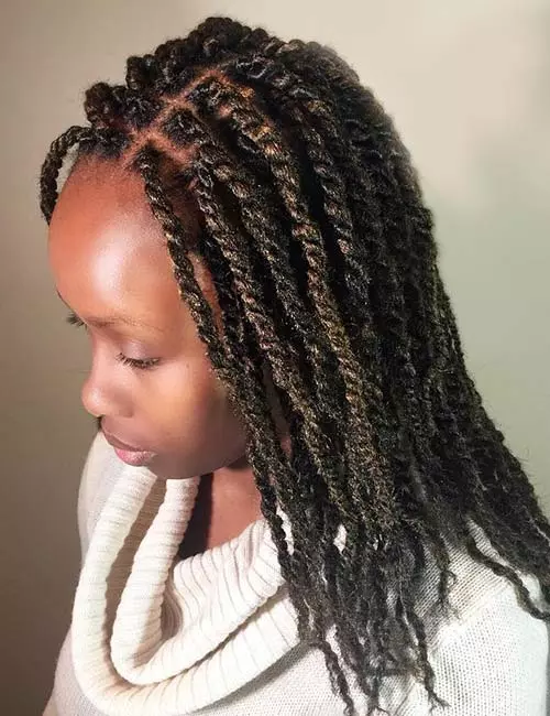 Dusted with gold kinky twists