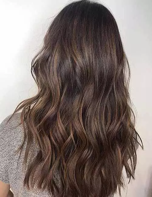 Subtle chocolate brown ombre hair color