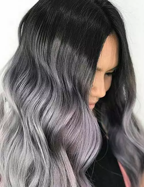 Dark gray ombre hair color idea
