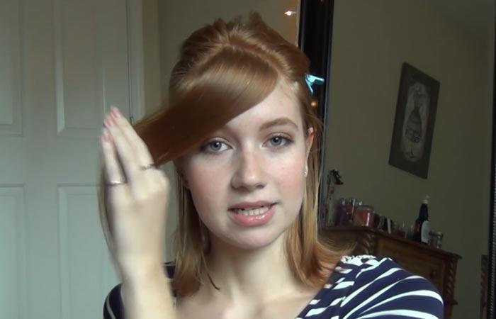 Step 5 to get side-swept bangs