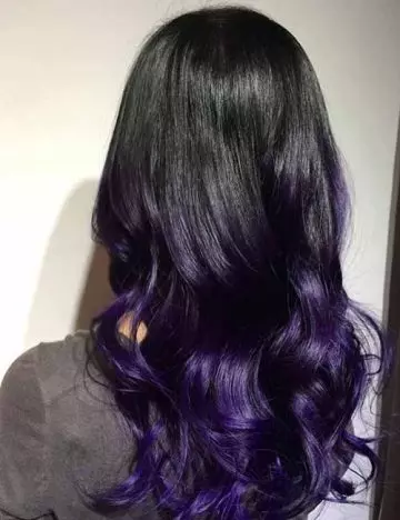 Black to purple ombre hair color
