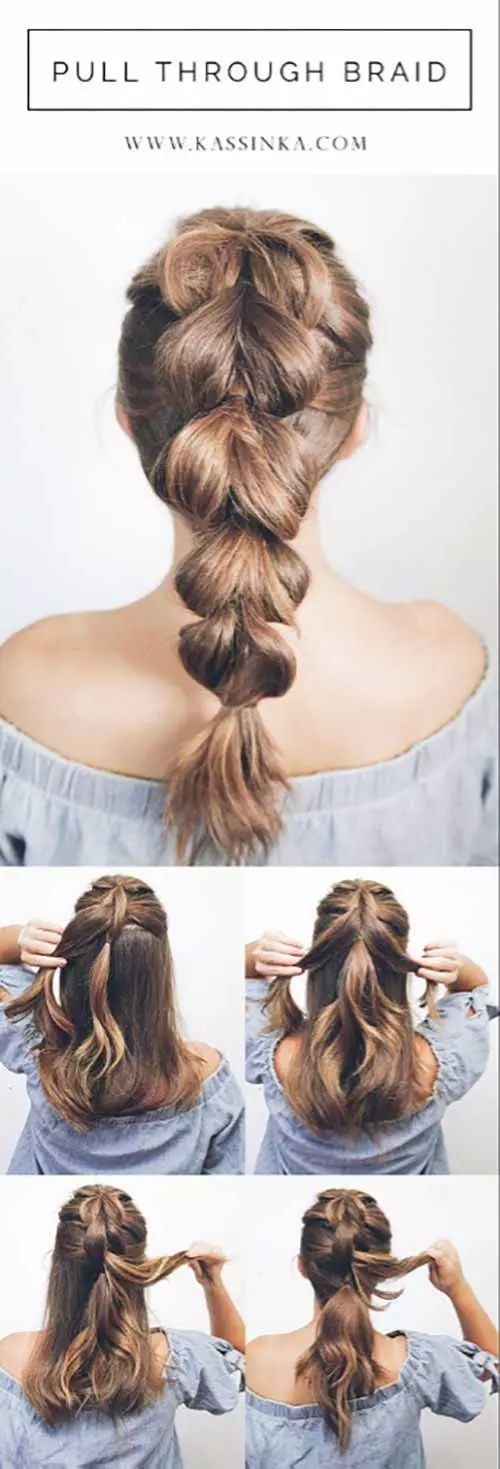 Pull-through braid to make your hair look voluminous
