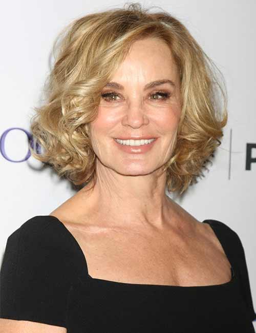 8. Curly Golden Blonde Bob