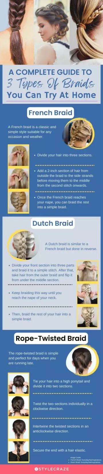 a complete guide to 3 types of braids you can try at home (infographic)