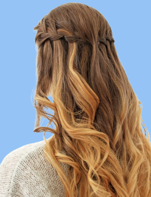 Waterfall French braid hairstyle