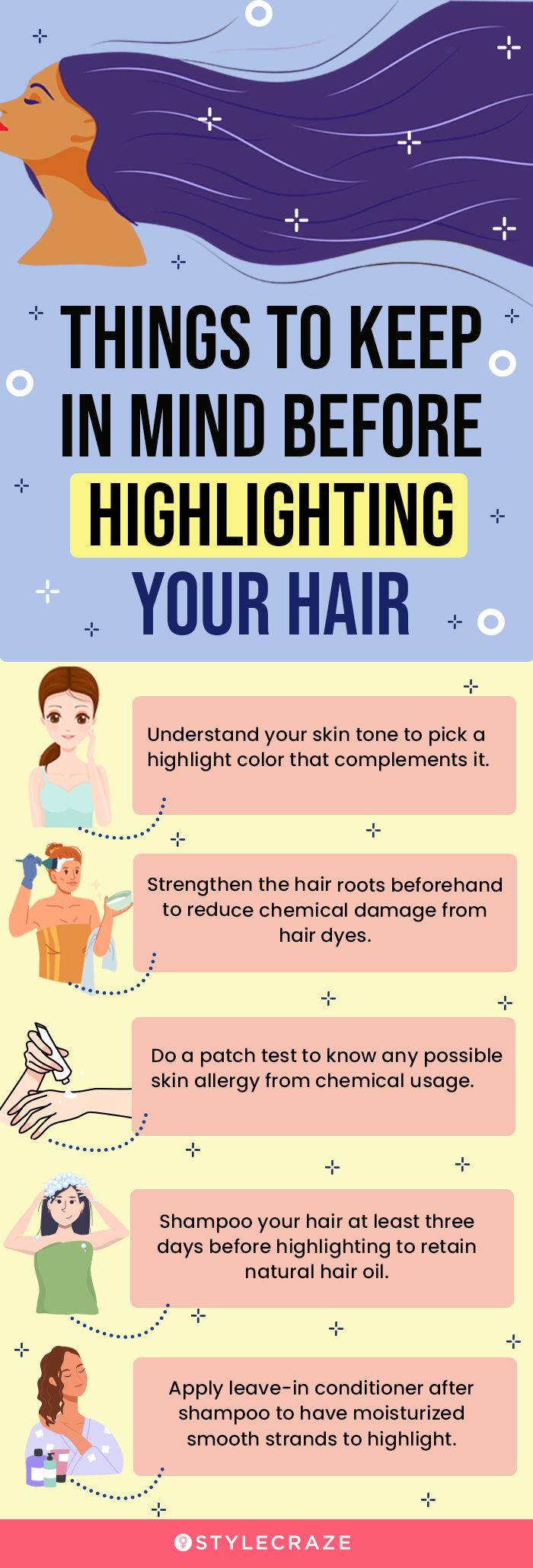things to keep in mind before highlighting your hair (infographic)
