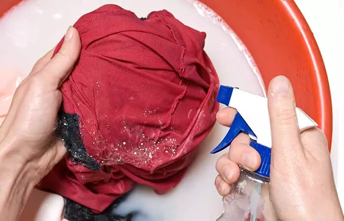 1. Spray Some Prewash Stain Remover