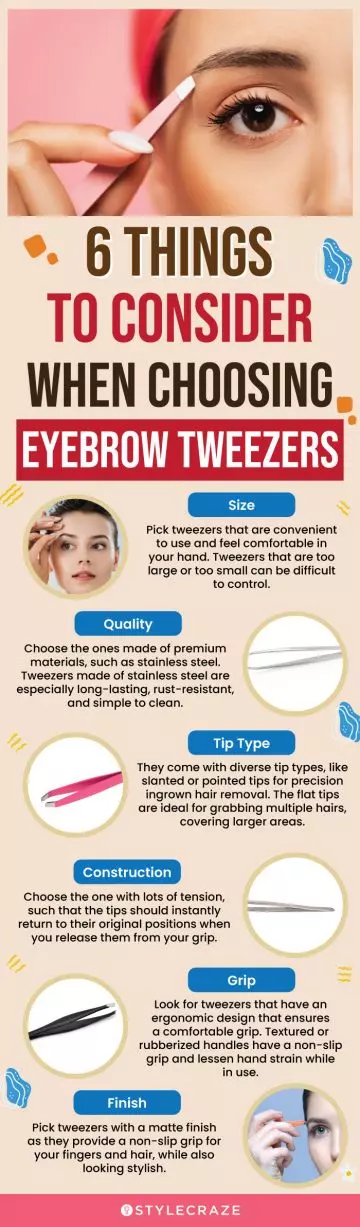 6 Things To Consider When Choosing Eyebrow Tweezers (infographic)