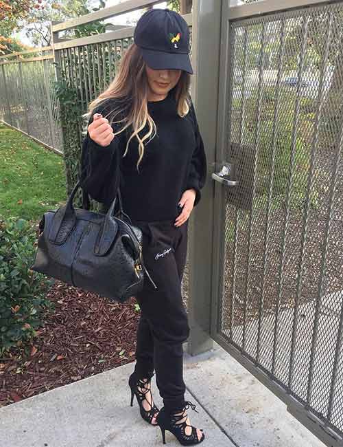 Learn how to wear joggers and achieve a black monochrome look