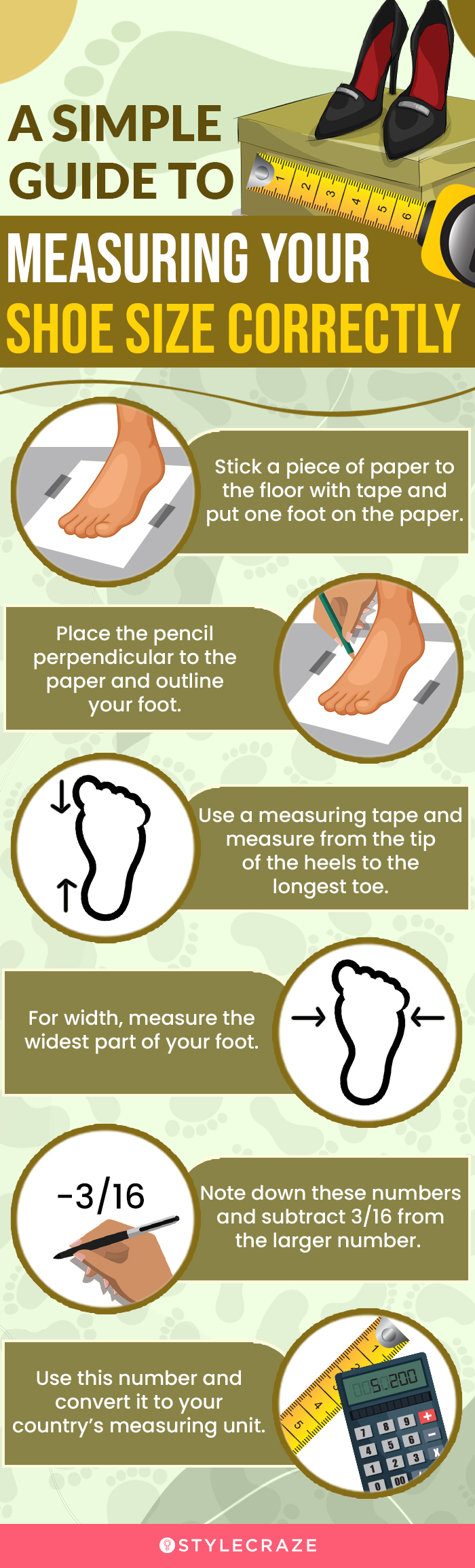a simple guide to measuring your shoe size correctly (infographic)