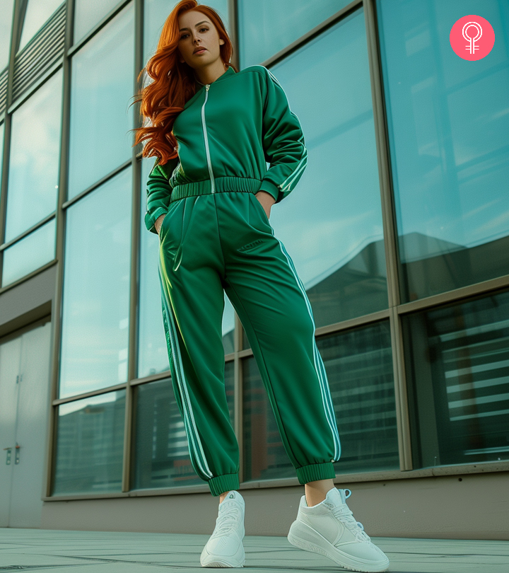 woman wearing joggers