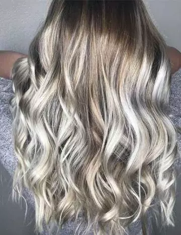 Titanium blonde balayage hair color