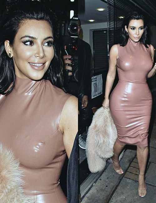 Best Kim Kardashian latex dress styles
