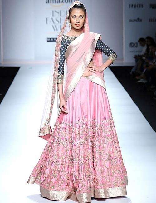 Over the head dupatta draping style