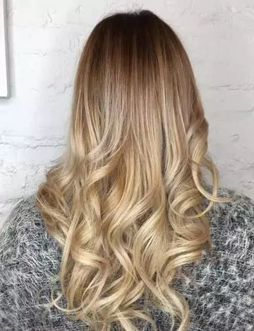 Color melted blonde balayage hair color