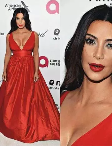 Best Kim Kardashian red dress style