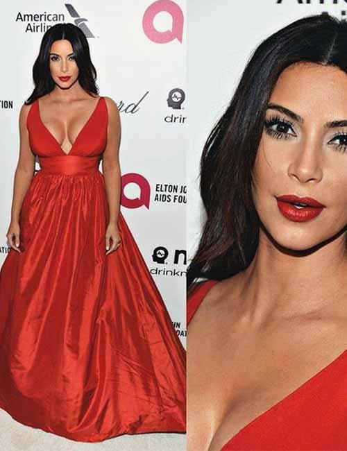 Best Kim Kardashian red dress style