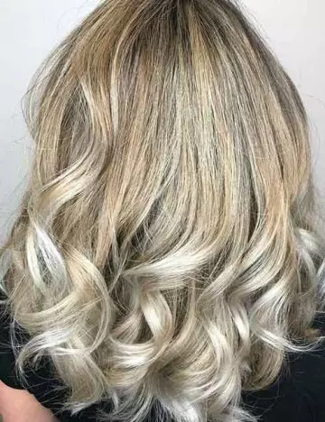 Platinum blonde balayage hair color