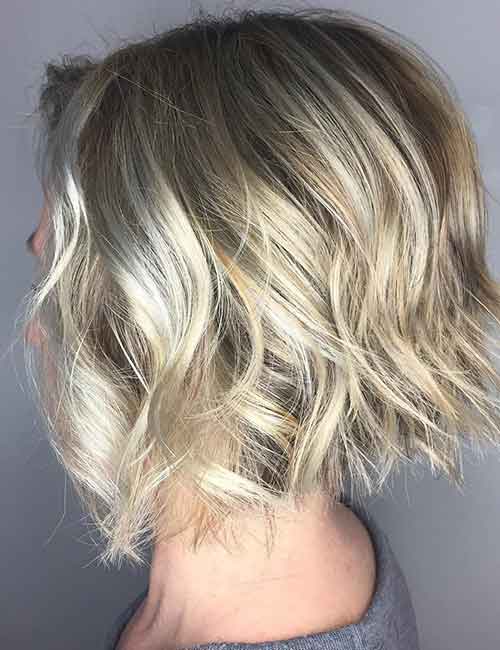 Silver blonde balayage hair color