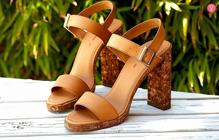 Cork high heels