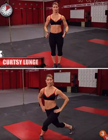 Curtsey lunge inner thigh exercise