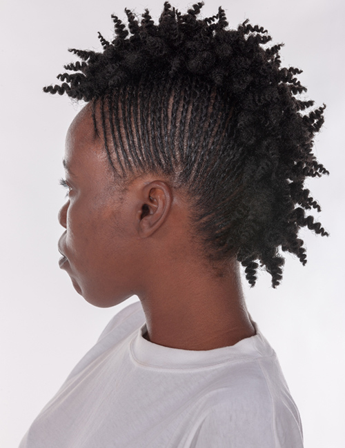 Frohawk 4C woman hairstyle 