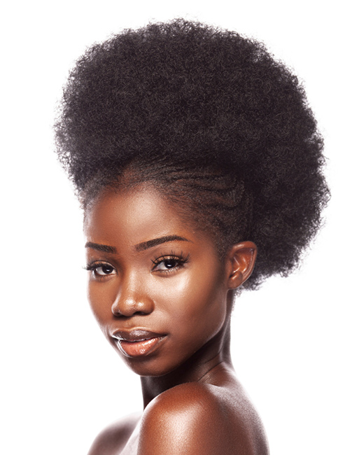 High puff afro hair style for 4C hair