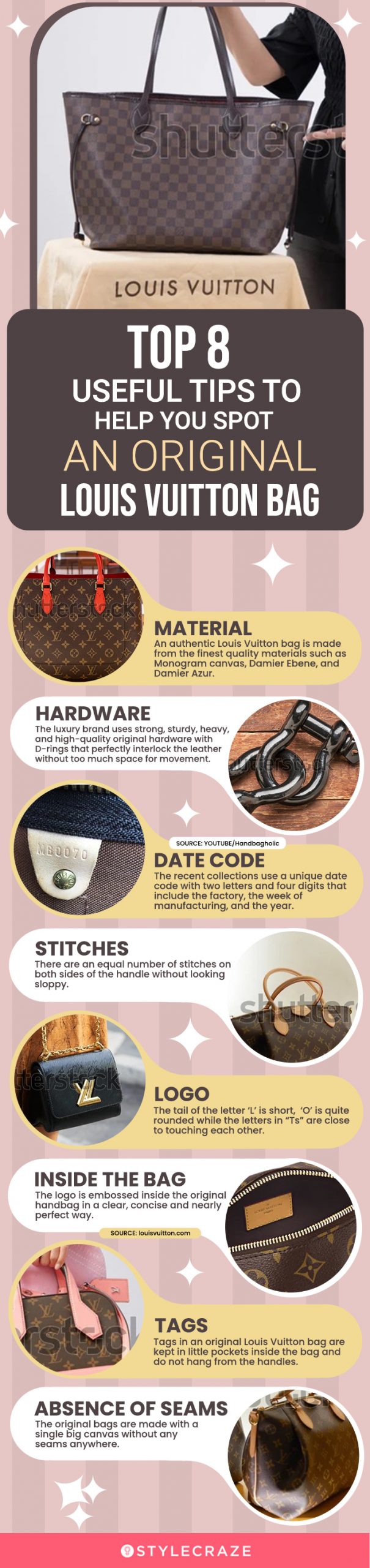 Top 8 Useful Tips To Help You Spot An Original Louis Vuitton Bag (infographic)