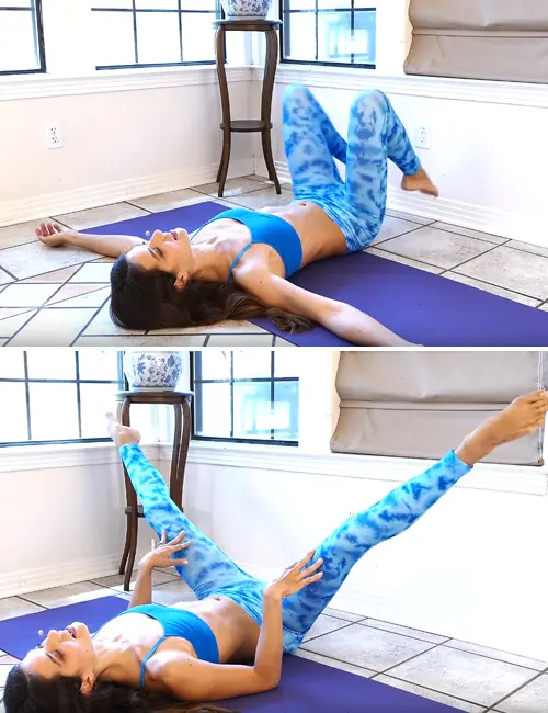 Lying leg split pulse inner thigh exercise