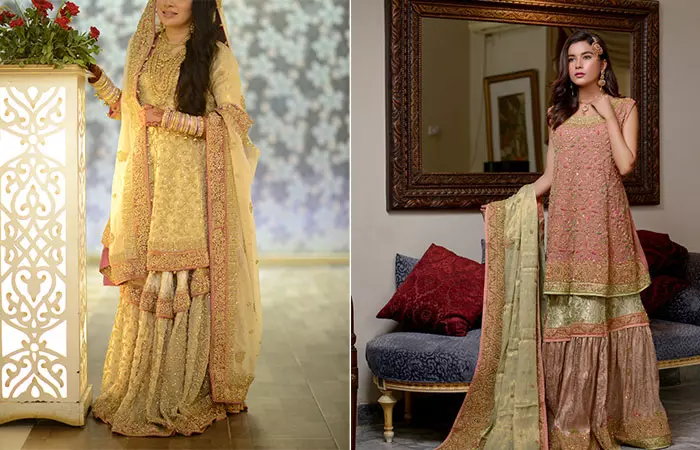 models wearing Gharara dress