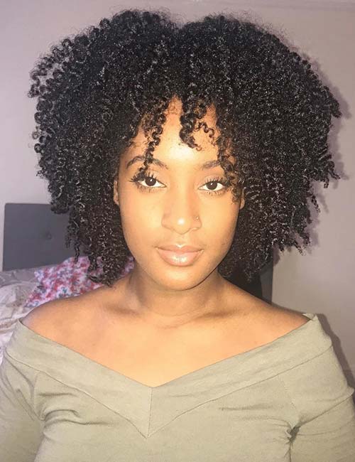 Layered afro for 4b hair type