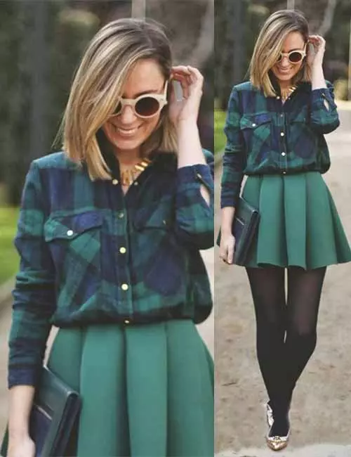 Green skater skirt