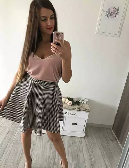 Checkered skater skirt