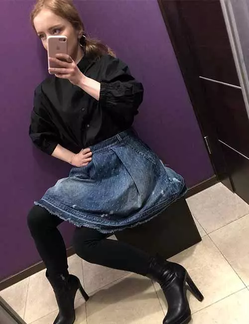 Denim skater skirt