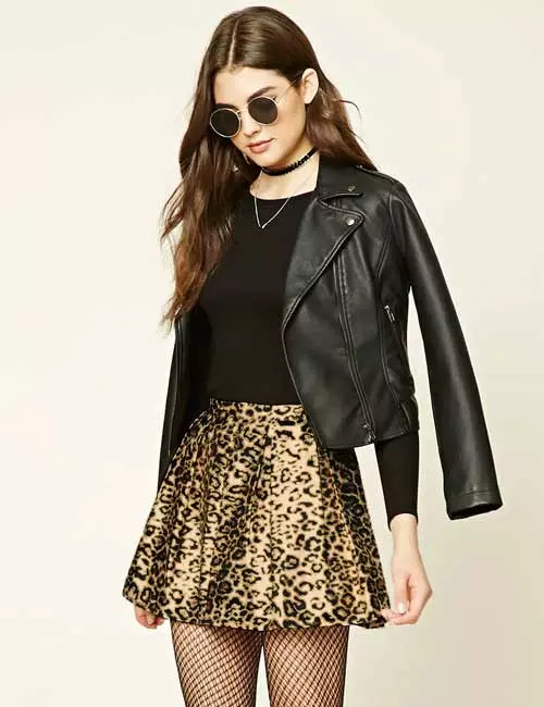 Animal print skater skirt