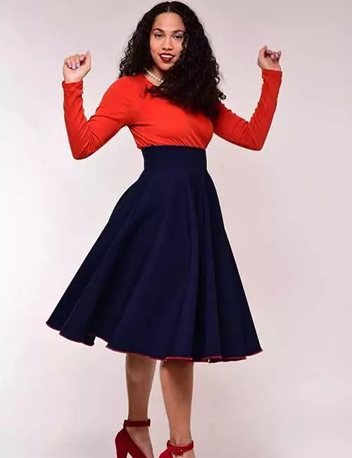 Navy blue skater skirt