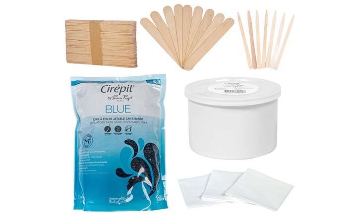 Blue Wax Hair Removal Kit for Sensitive Skin on Amazon - wide 1