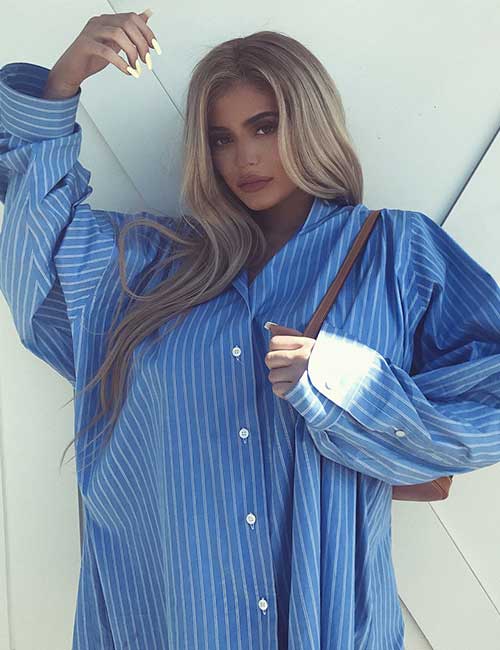 Best Kylie Jenner outfit in a shirt aress