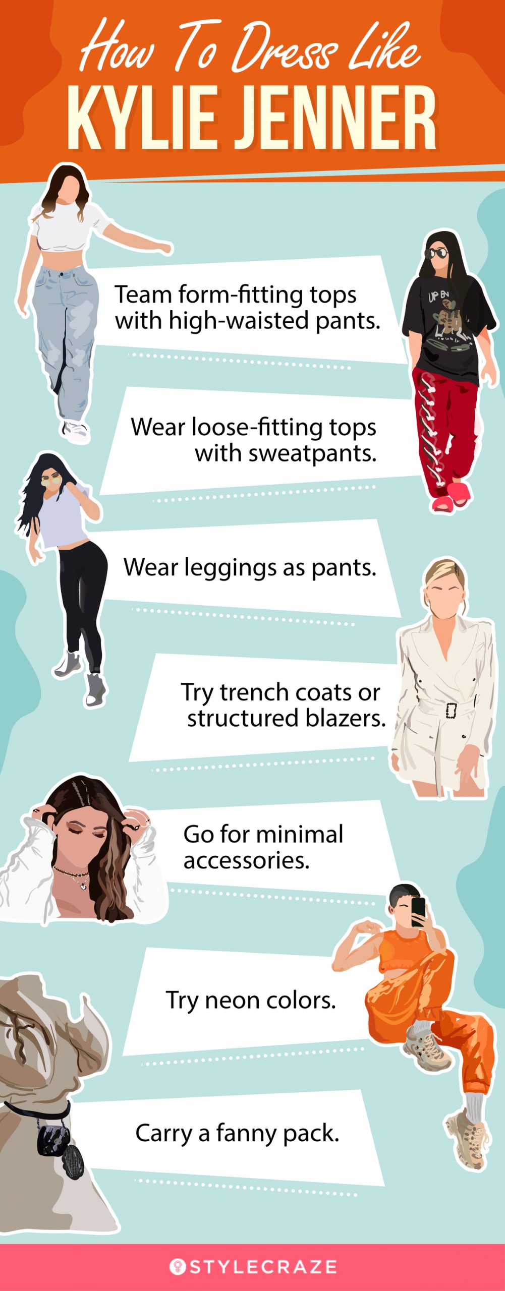 how to dress like kylie jenner (infographic)